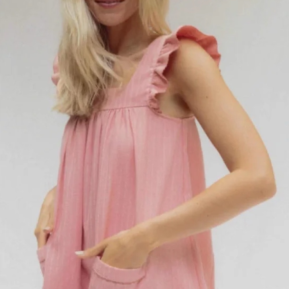 Christy Dawn Pink Ruffled Mini Dress